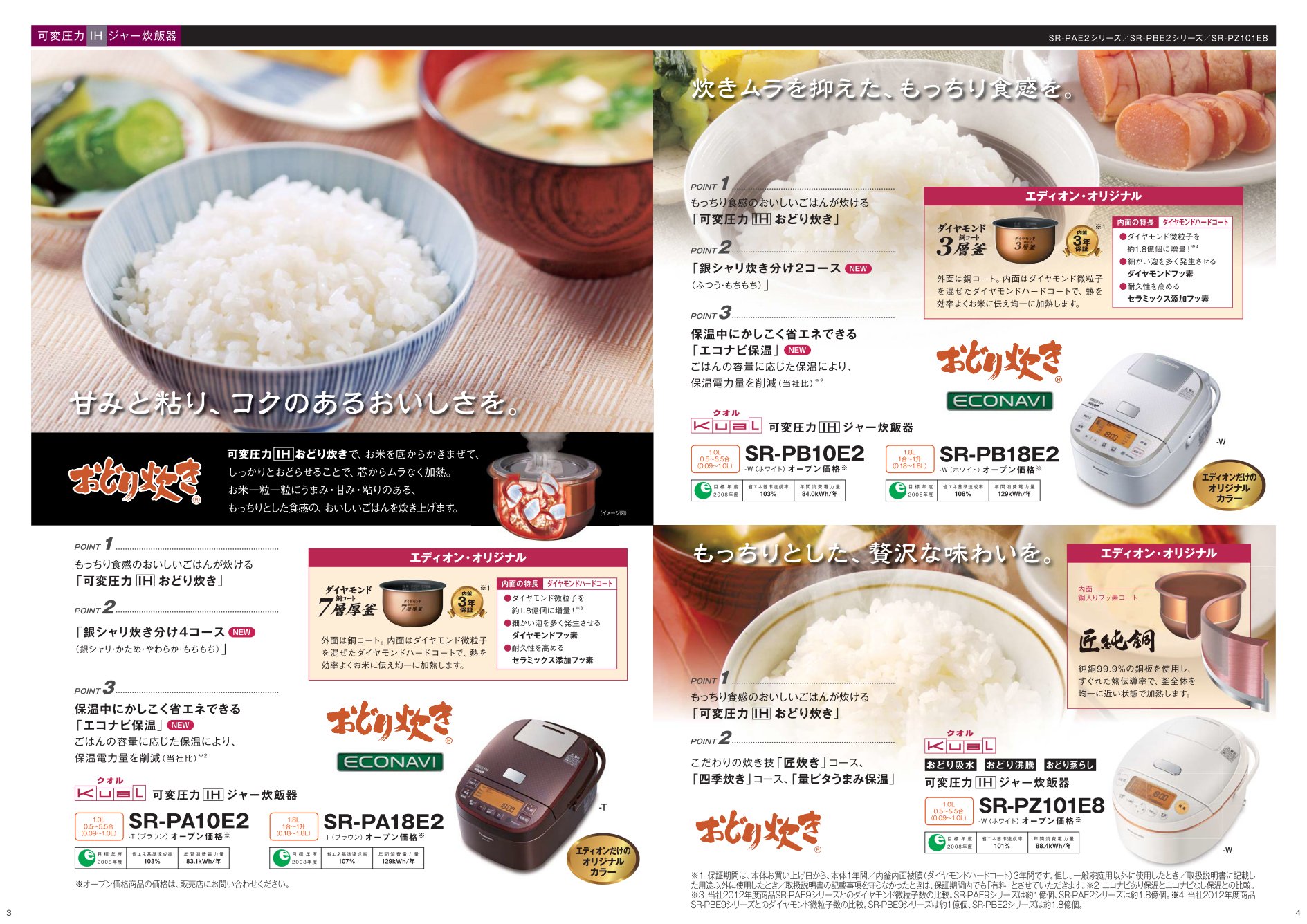 Amazon | パナソニック 可変圧力IH炊飯ジャー(5．5合炊き) エディオン